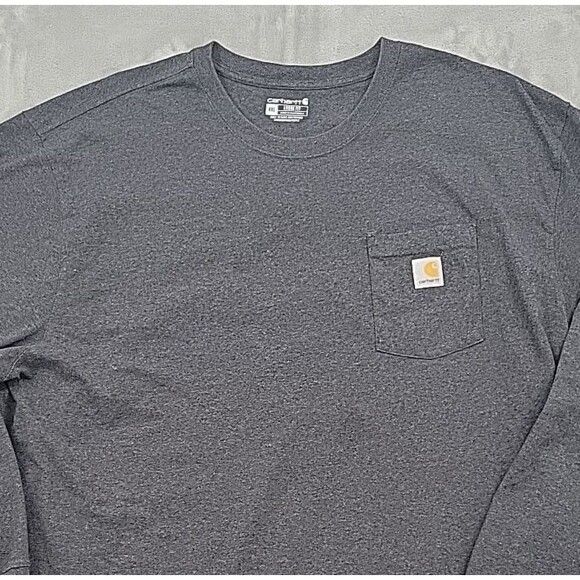 Carhartt Mens Long Sleeve Shirt Size 4XL Loose Fit Gray Stretchy Heavyweight - Picture 2 of 9